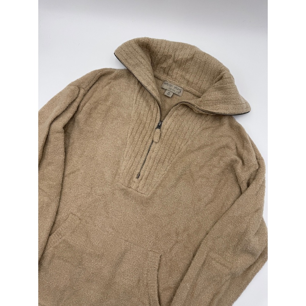 Barefoot Dreams CozyChic Lite High Rib Half Zip Tunic Biscotti